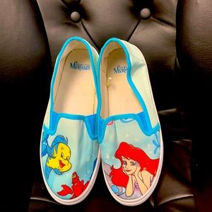 Disney- The Little Mermaid slip on tennis shoes.  Size Medium fits like an 8